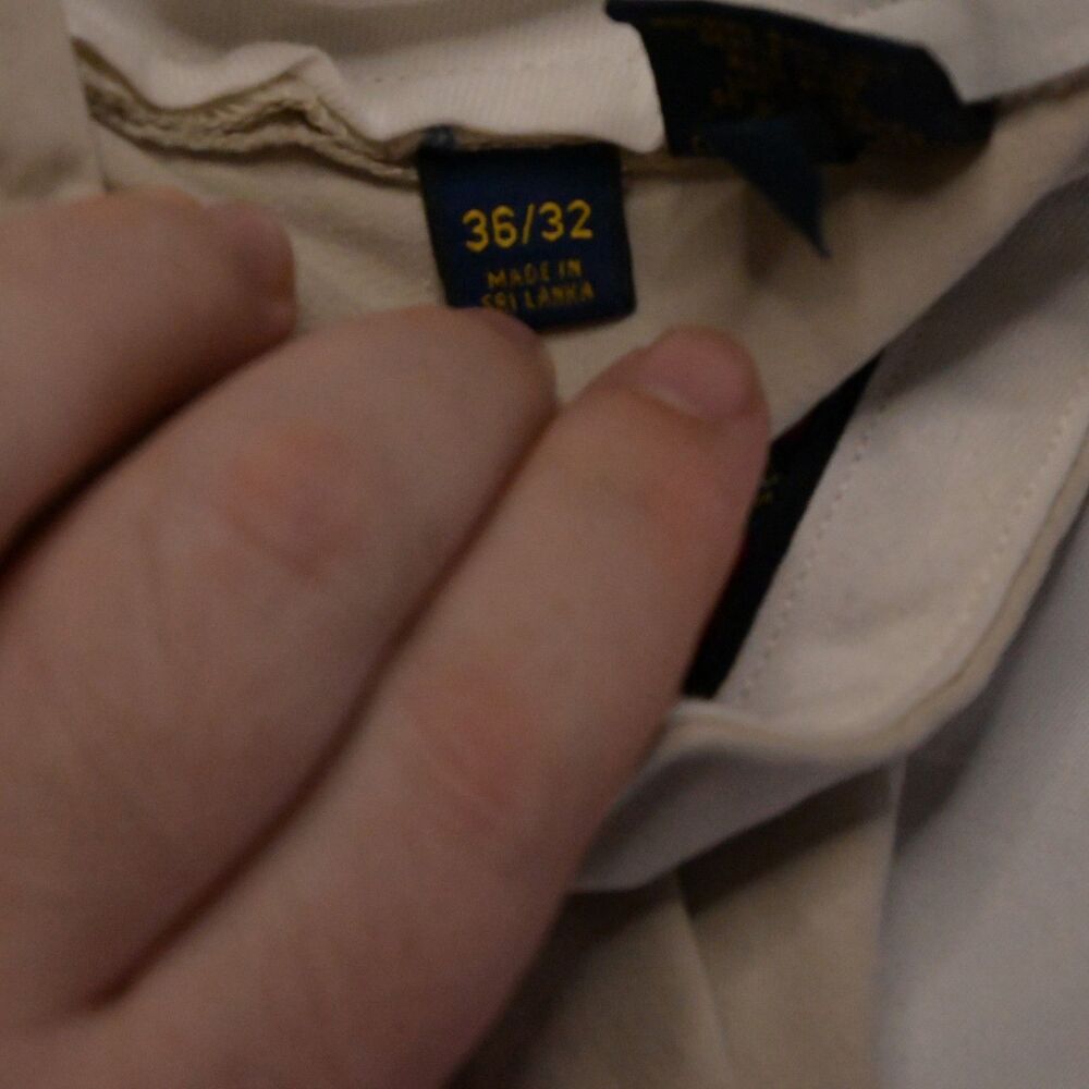 Polo Golf Ralph Lauren Beige Cotton Twill Chino Pants‎ Mens 36x32 - Picture 5 of 8